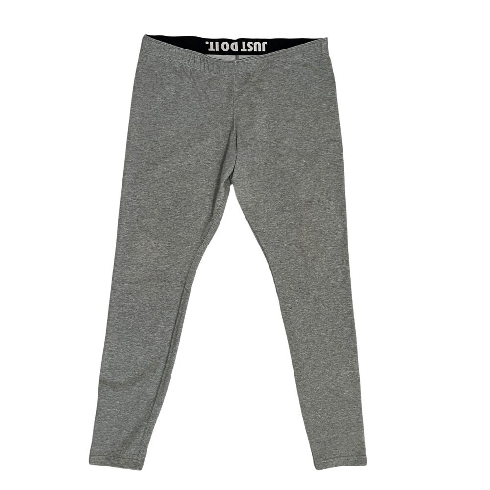 Nike Women's Gray Leggings Size L High Rise Stretch Activewear Sporty Athleisure